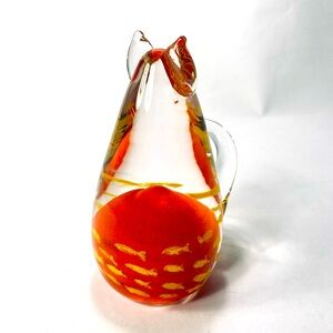 Caithness "Whiskers the Cat" Glass Paperweight Cat Fish